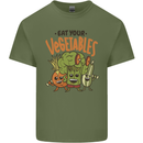 Eat Your Vegetables Funny Vegan Vegetarian Mens Cotton T-Shirt Tee Top Military Green