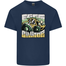 EggsCavator Funny Easter Excavator Mens Cotton T-Shirt Tee Top Navy Blue