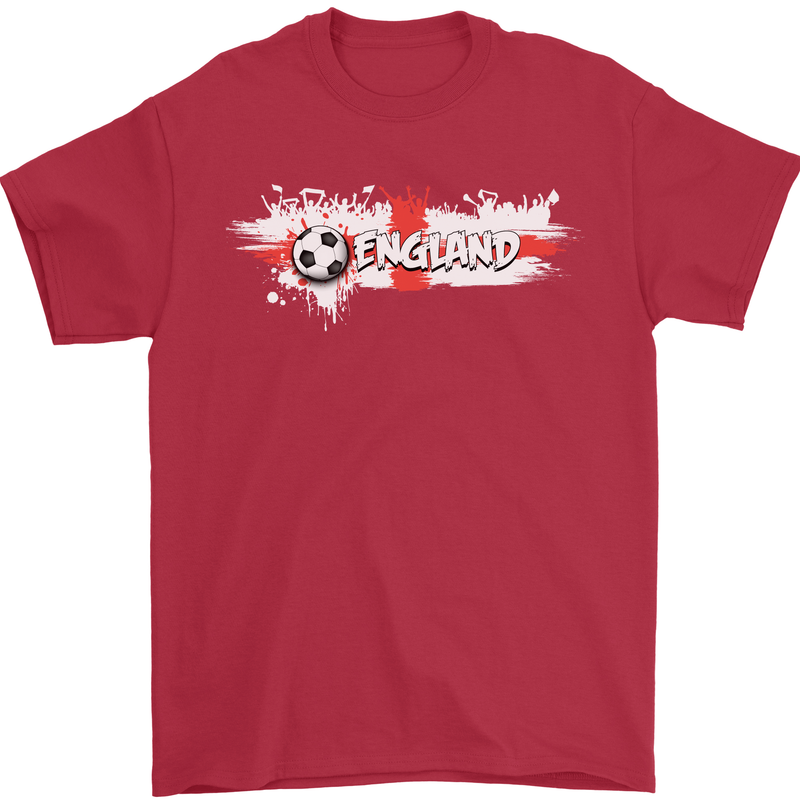 England Flag Football Mens T-Shirt 100% Cotton Red