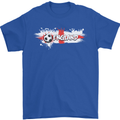 England Flag Football Mens T-Shirt 100% Cotton Royal Blue