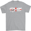 England Flag Football Mens T-Shirt 100% Cotton Sports Grey