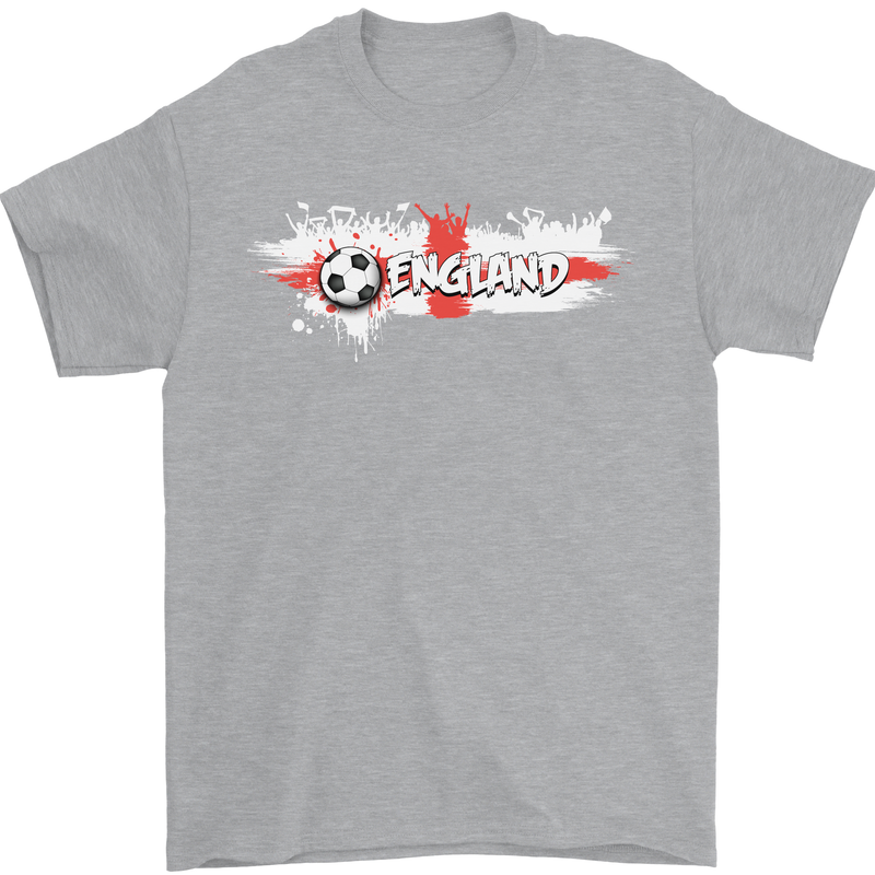 England Flag Football Mens T-Shirt 100% Cotton Sports Grey