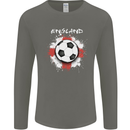 England Flag Football St George Cross Mens Long Sleeve T-Shirt Charcoal