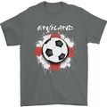England Flag Football St George Cross Mens T-Shirt 100% Cotton Charcoal