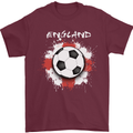 England Flag Football St George Cross Mens T-Shirt 100% Cotton Maroon