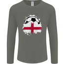 England Football Flag Mens Long Sleeve T-Shirt Charcoal