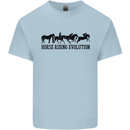 Equestrian Horse Riding Evolution Kids T-Shirt Childrens Light Blue