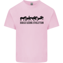Equestrian Horse Riding Evolution Kids T-Shirt Childrens Light Pink