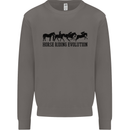 Equestrian Horse Riding Evolution Mens Sweatshirt Jumper Charcoal
