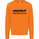 Equestrian Horse Riding Evolution Mens Sweatshirt Jumper Orange