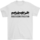 Equestrian Horse Riding Evolution Mens T-Shirt 100% Cotton White