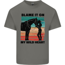 Equestrian Horse Riding My Wild Heart Kids T-Shirt Childrens Charcoal