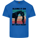 Equestrian Horse Riding My Wild Heart Kids T-Shirt Childrens Royal Blue