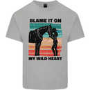 Equestrian Horse Riding My Wild Heart Kids T-Shirt Childrens Sports Grey