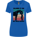 Equestrian Horse Riding My Wild Heart Womens Wider Cut T-Shirt Royal Blue