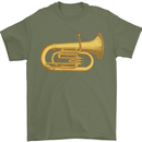 Euphonium Brass Musical Instrument Mens T-Shirt 100% Cotton Military Green