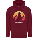 Ew People Funny Wine Drinking Dog Mens 80% Cotton Hoodie Maroon