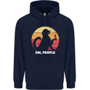 Ew People Funny Wine Drinking Dog Mens 80% Cotton Hoodie Navy Blue