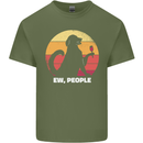 Ew People Funny Wine Drinking Dog Mens Cotton T-Shirt Tee Top Military Green