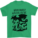 Fantasy Writer Author Novelist Dragons Mens T-Shirt 100% Cotton Irish Green