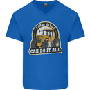 Farm Girls Can Do It All Funny Farming Mens V-Neck Cotton T-Shirt Royal Blue