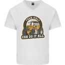 Farm Girls Can Do It All Funny Farming Mens V-Neck Cotton T-Shirt White
