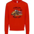 Farm Life is the Best Life Farming Farmer Kids Sweatshirt Jumper Bright Red