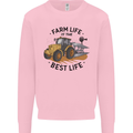 Farm Life is the Best Life Farming Farmer Kids Sweatshirt Jumper Light Pink