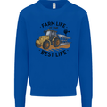 Farm Life is the Best Life Farming Farmer Kids Sweatshirt Jumper Royal Blue