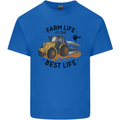 Farm Life is the Best Life Farming Farmer Kids T-Shirt Childrens Royal Blue