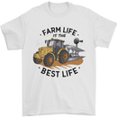 Farm Life is the Best Life Farming Farmer Mens T-Shirt 100% Cotton White
