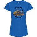Farm Life is the Best Life Farming Farmer Womens Petite Cut T-Shirt Royal Blue