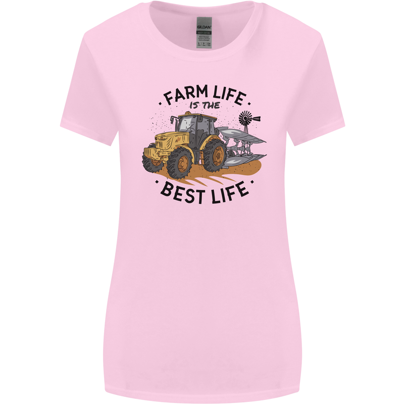 Farm Life is the Best Life Farming Farmer Womens Wider Cut T-Shirt Light Pink
