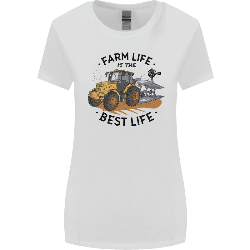 Farm Life is the Best Life Farming Farmer Womens Wider Cut T-Shirt White