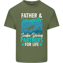 Father & Daughter Scuba Diving Fathers Day Diver Mens Cotton T-Shirt Tee Top Military Green