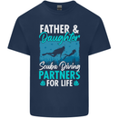 Father & Daughter Scuba Diving Fathers Day Diver Mens Cotton T-Shirt Tee Top Navy Blue