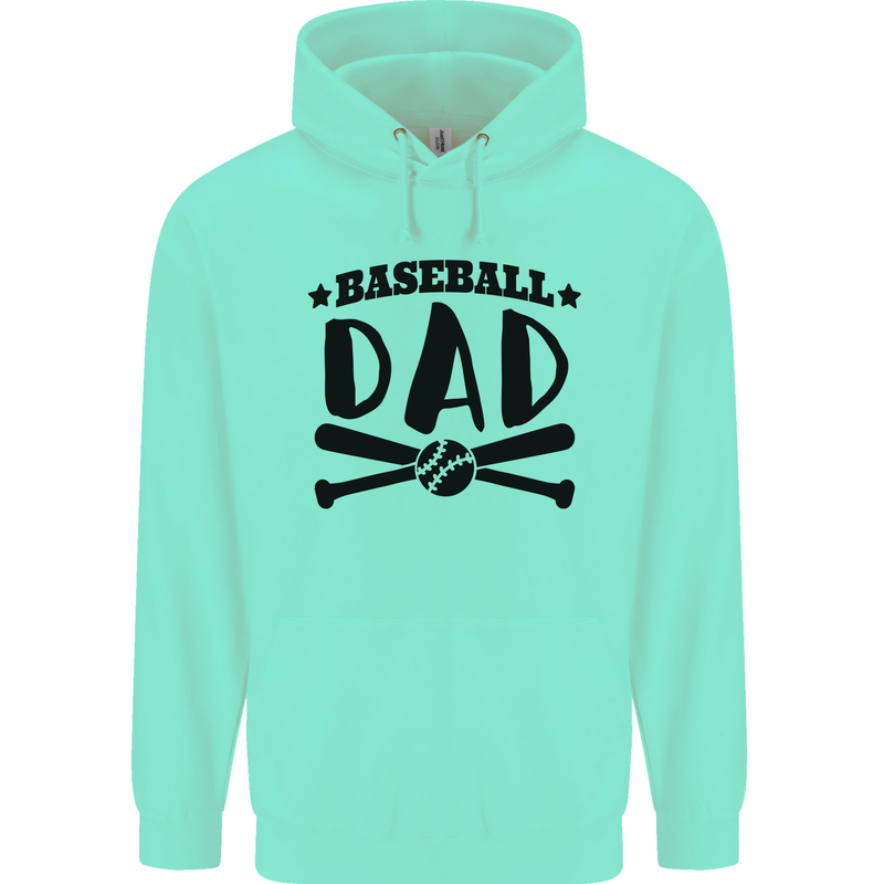 Fathers Day Baseball Dad Funny Childrens Kids Hoodie Peppermint