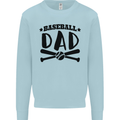 Fathers Day Baseball Dad Funny Mens Sweatshirt Jumper Light Blue
