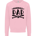 Fathers Day Baseball Dad Funny Mens Sweatshirt Jumper Light Pink