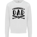 Fathers Day Baseball Dad Funny Mens Sweatshirt Jumper White