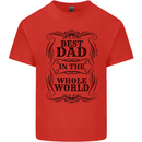 Fathers Day Best Dad in the Word Kids T-Shirt Childrens Red
