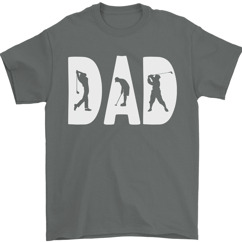 Fathers Day Golf Dad Golfer Golfing Mens T-Shirt 100% Cotton Charcoal