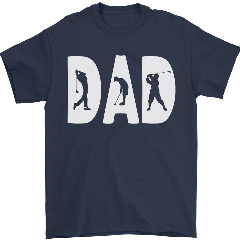 Fathers Day Golf Dad Golfer Golfing Mens T-Shirt 100% Cotton Navy Blue