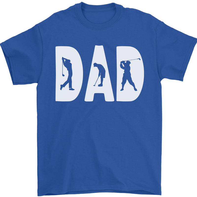 Fathers Day Golf Dad Golfer Golfing Mens T-Shirt 100% Cotton Royal Blue