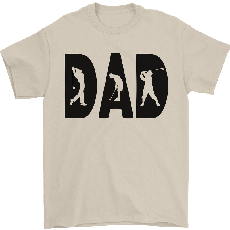 Fathers Day Golf Dad Golfing Golfer Mens T-Shirt 100% Cotton Sand