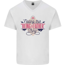 Fathers Day Nailing This Being a Father Dad Mens V-Neck Cotton T-Shirt White