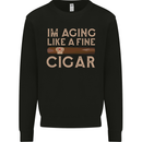 Fine Cigar Funny 40th 50th 60th 70th Birthday Mens Sweatshirt Jumper Black
