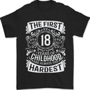 First 18 Years of Childhood Funny 18th Birthday Mens T-Shirt 100% Cotton Black