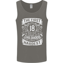 First 18 Years of Childhood Funny 18th Birthday Mens Vest Tank Top Charcoal
