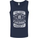 First 18 Years of Childhood Funny 18th Birthday Mens Vest Tank Top Navy Blue